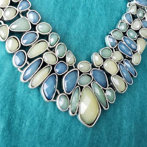 2/35$ Lucky brand silver tone statement bib necklace double sided - Picture 8 of 9